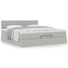 Ottoman bed with mattress 180x200cm velvet light grey