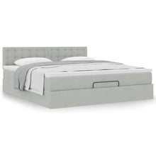 Ottoman bed met matras 180x200cm fluweel lichtgrijs