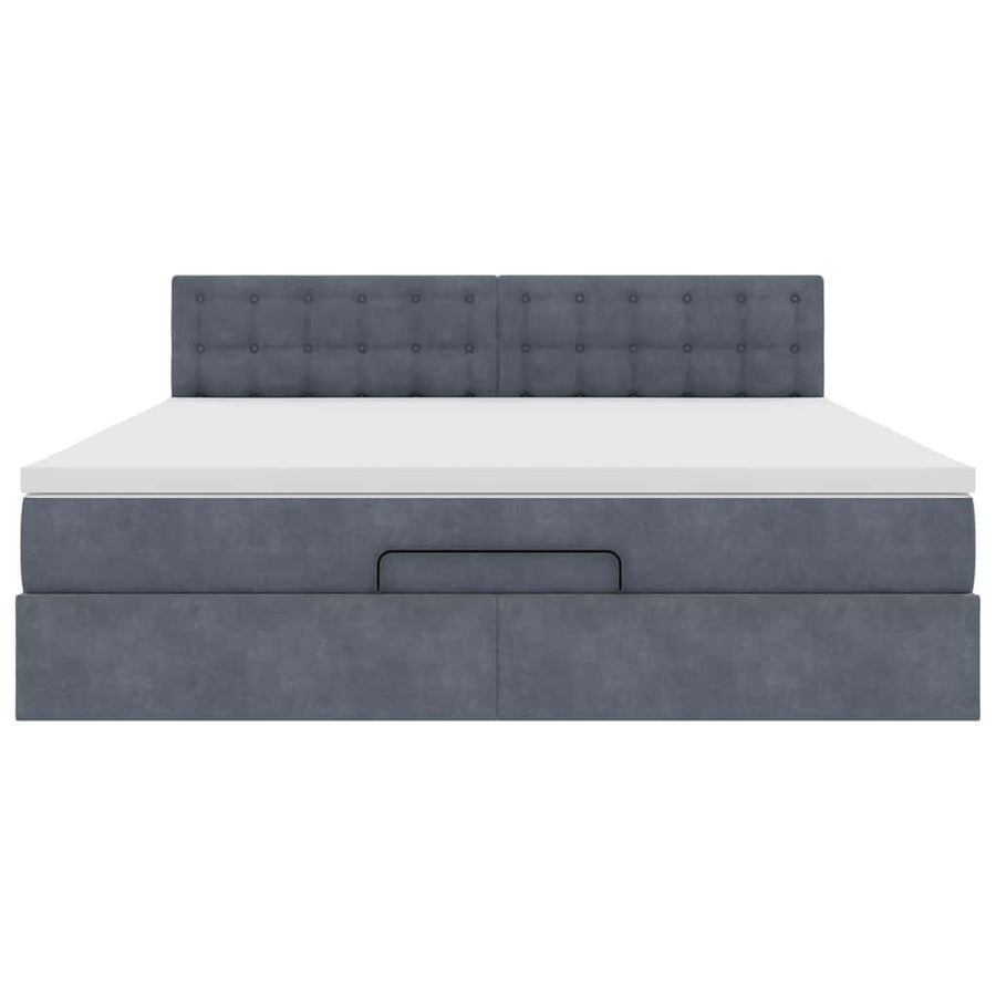 Ottoman bed met matras 180x200cm fluweel donkergrijs