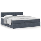 Ottoman bed with mattress 180x200cm velvet dark grey