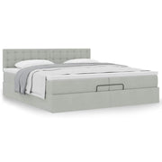 Ottoman bed met matras 200x200 cm lichtgrijs