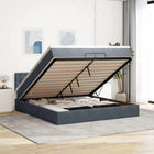 Ottoman bed with mattress 200x200 cm velvet dark grey