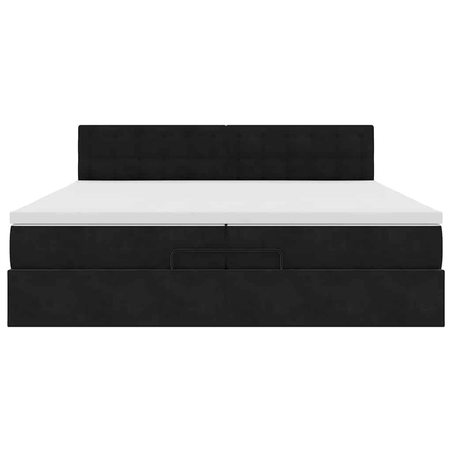 Ottoman bed met matras 200x200 cm fluweel zwart