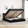 Ottoman bed with mattress 200x200 cm velvet black
