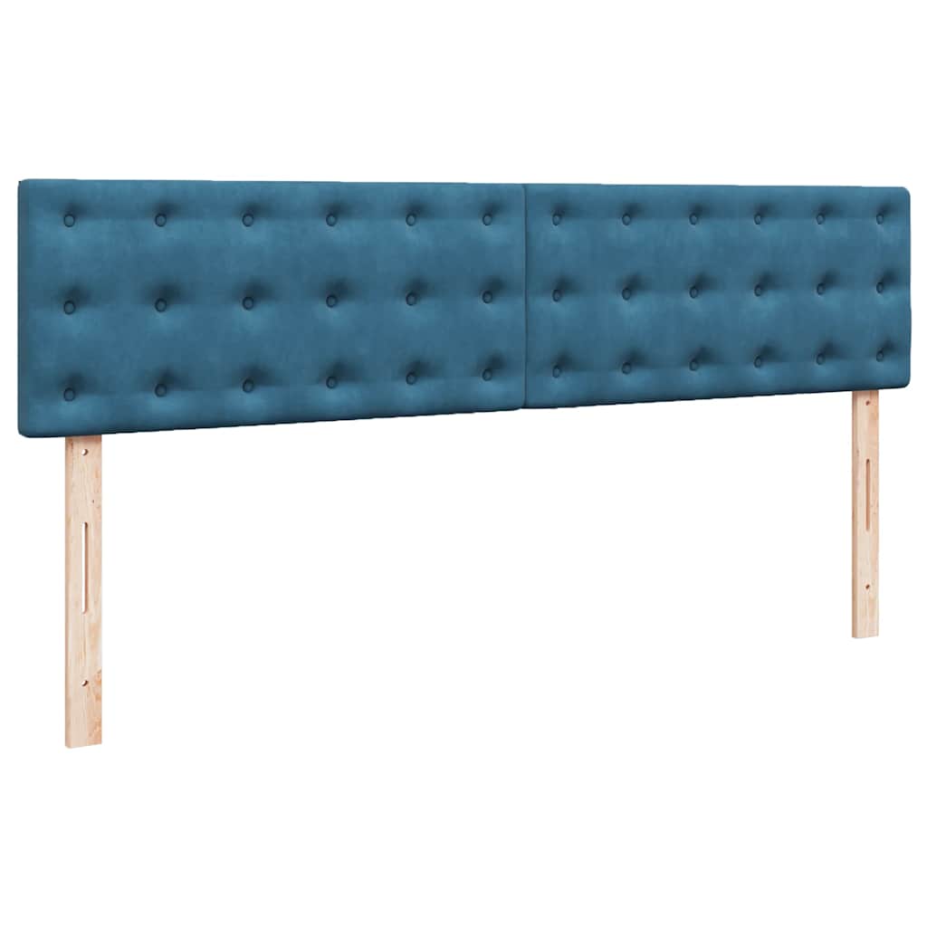 Ottoman Bed Met Matras Fluweel 200 x 200 cm Donkerblauw