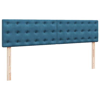 Ottoman Bed Met Matras Fluweel 200 x 200 cm Donkerblauw