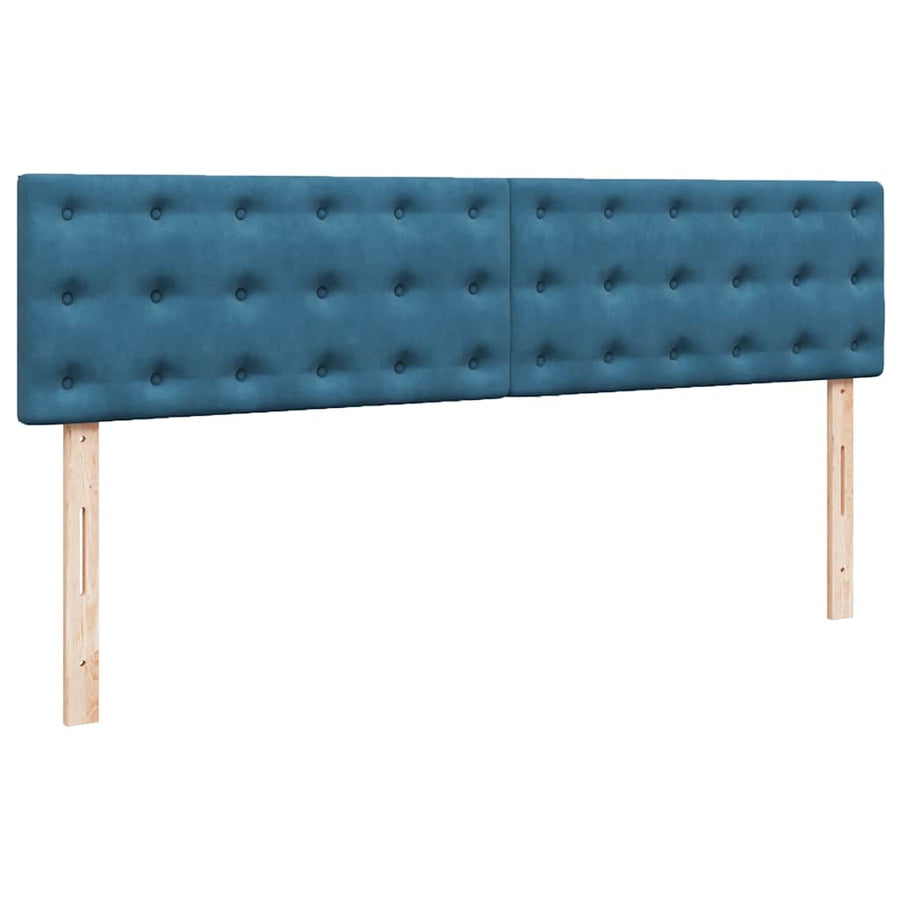 Ottoman Bed Met Matras Fluweel 200 x 200 cm Donkerblauw
