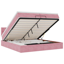 Ottoman bed met matras 200x200 cm fluweel roze