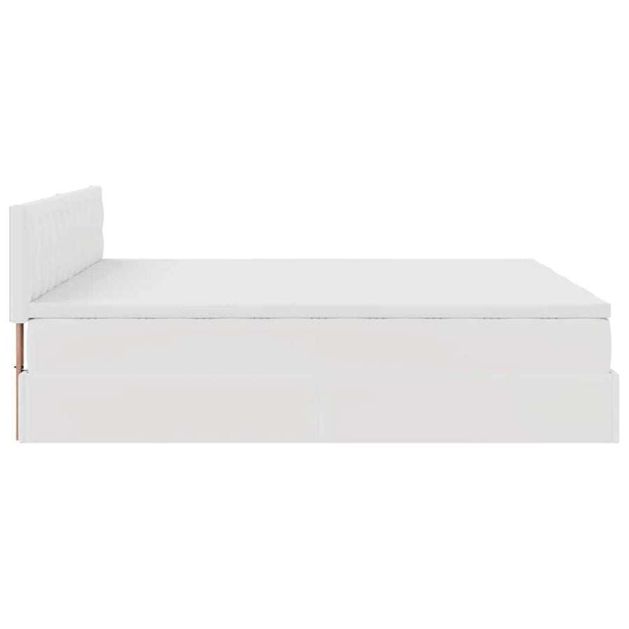 Ottoman bed met matrassen 160x200cm kunstleer wit