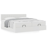 Ottomaans bed 160x200 cm kunstleer wit met opbergruimte