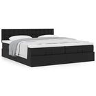 Ottoman bed with mattresses 180x200cm faux leather black