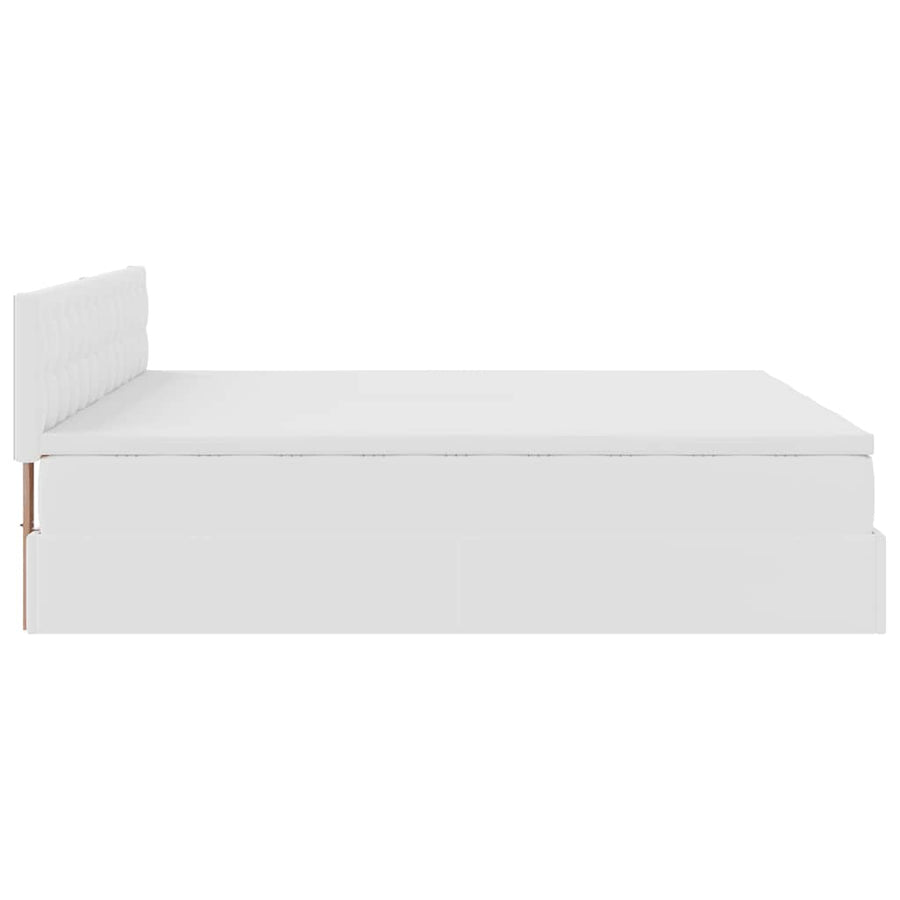 Ottoman bed met matrassen 180x200cm kunstleer wit