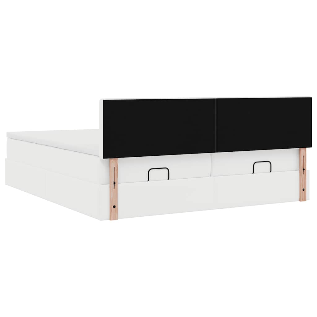 Ottoman bed met matrassen 180x200cm kunstleer wit