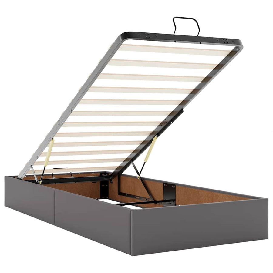 Ottoman bed met matrassen 180x200cm kunstleer grijs