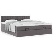 Ottomaans bed 180x200 cm kunstleer grijs