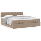 Ottoman bed with mattresses 180x200cm faux leather cappuccino