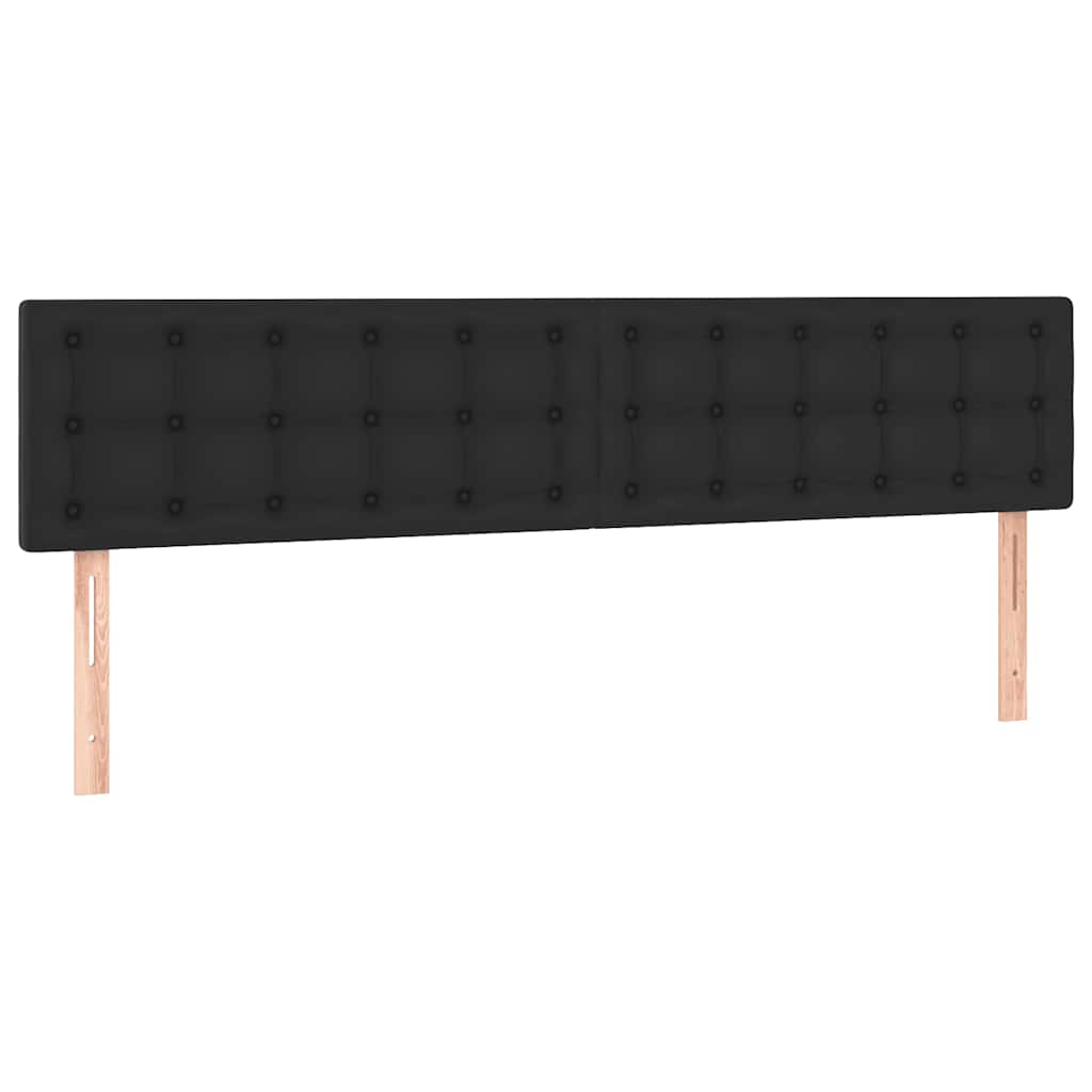 Ottoman bed met matrassen 200x200cm kunstleer zwart