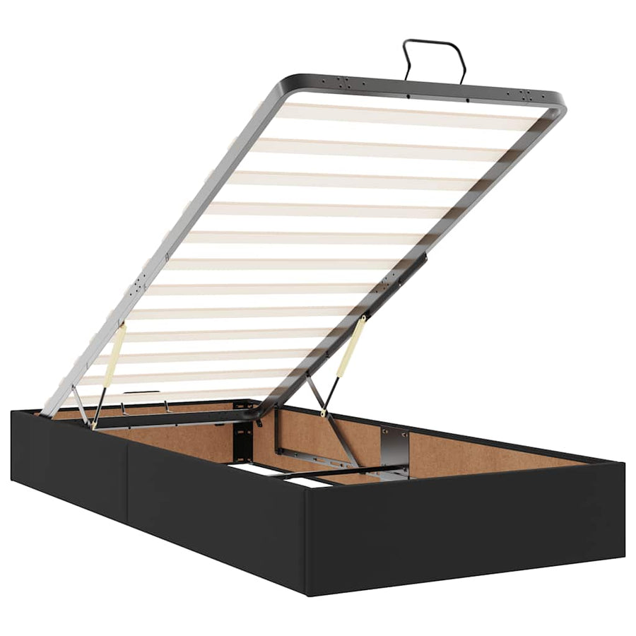 Ottoman bed met matrassen 200x200cm kunstleer zwart