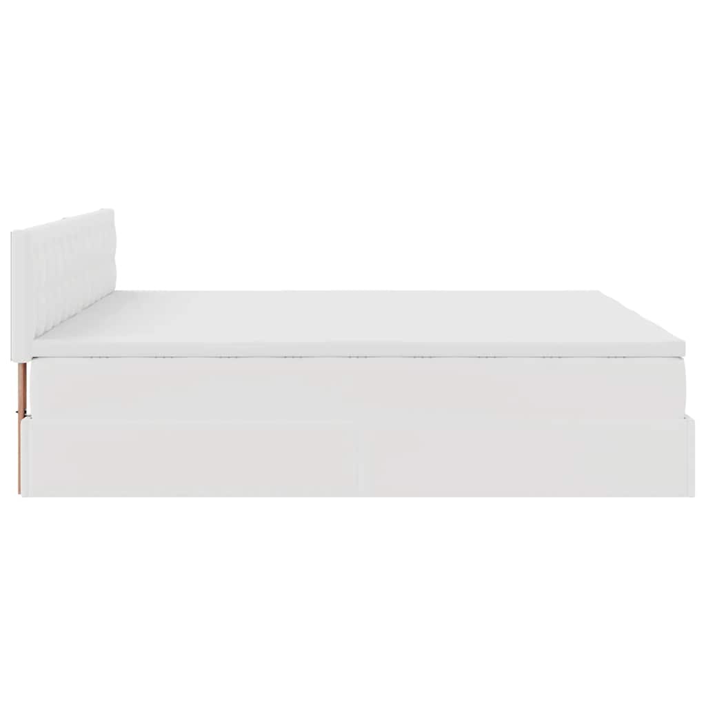 Ottoman bed met matrassen 200x200cm kunstleer wit