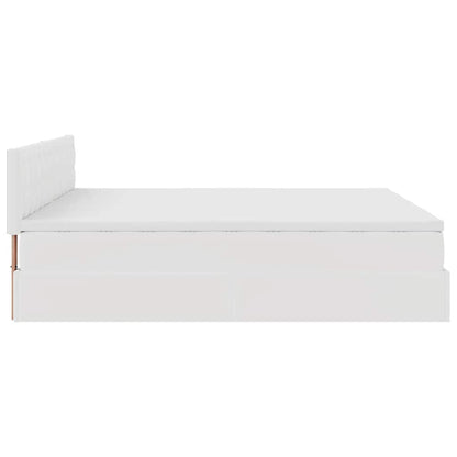 Ottoman bed met matrassen 200x200cm kunstleer wit