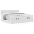 Ottoman bed met matrassen 200x200cm kunstleer wit