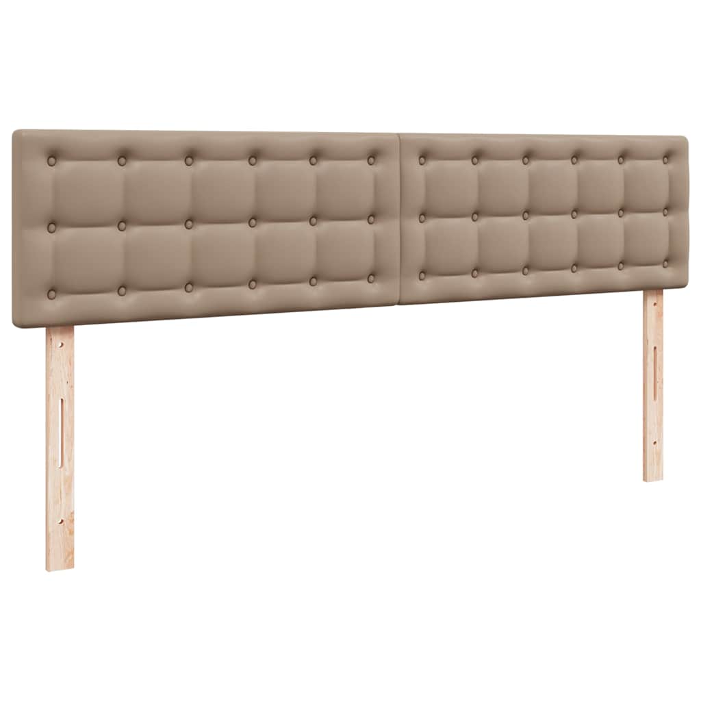 Ottoman bed met matrassen 200x200cm kunstleer cappuccinokleurig
