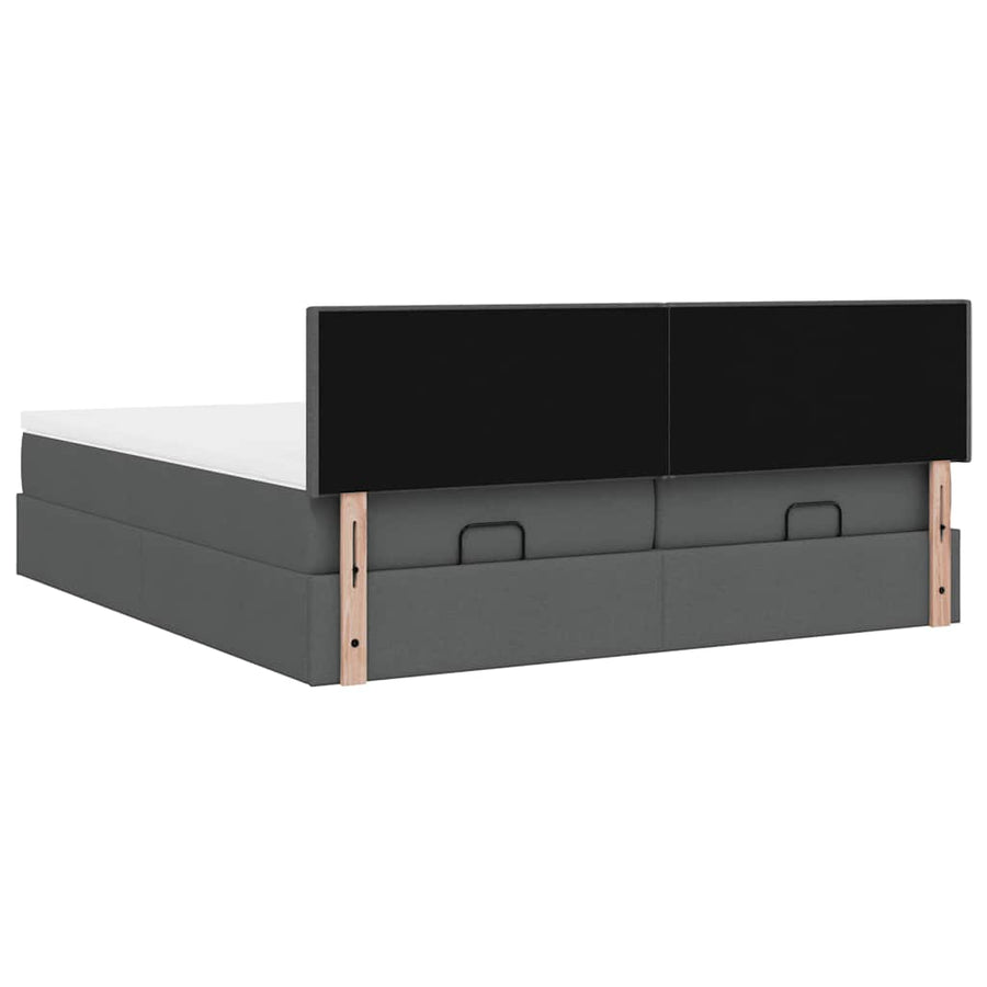 Ottoman bed met matrassen 160x200cm stof donkergrijs