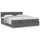 Ottoman bed with mattresses 160x200cm fabric dark grey