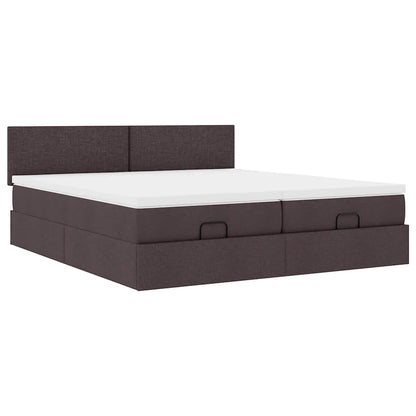 Ottoman bed met matrassen 160x200cm stof donkerbruin