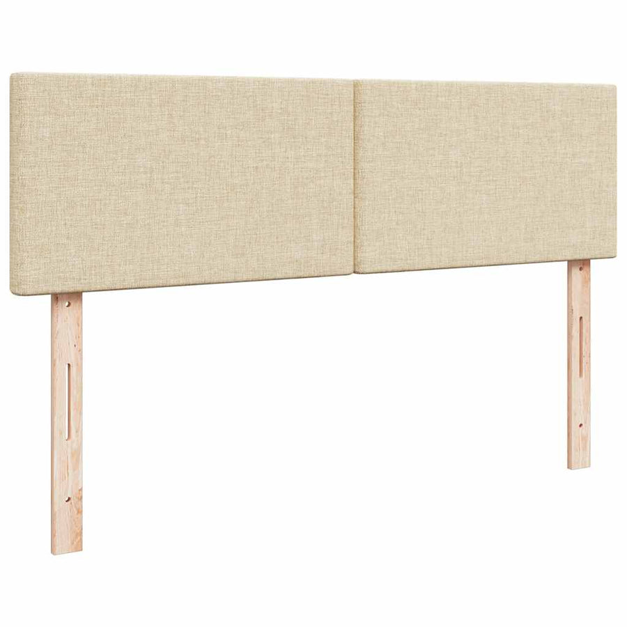 Ottoman bed met matrassen 160x200cm stof crèmekleurig