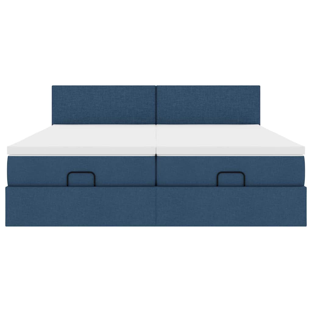 Ottoman bed met matrassen 160x200cm stof blauw