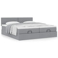 Ottoman bed met matrassen 180x200cm stof lichtgrijs