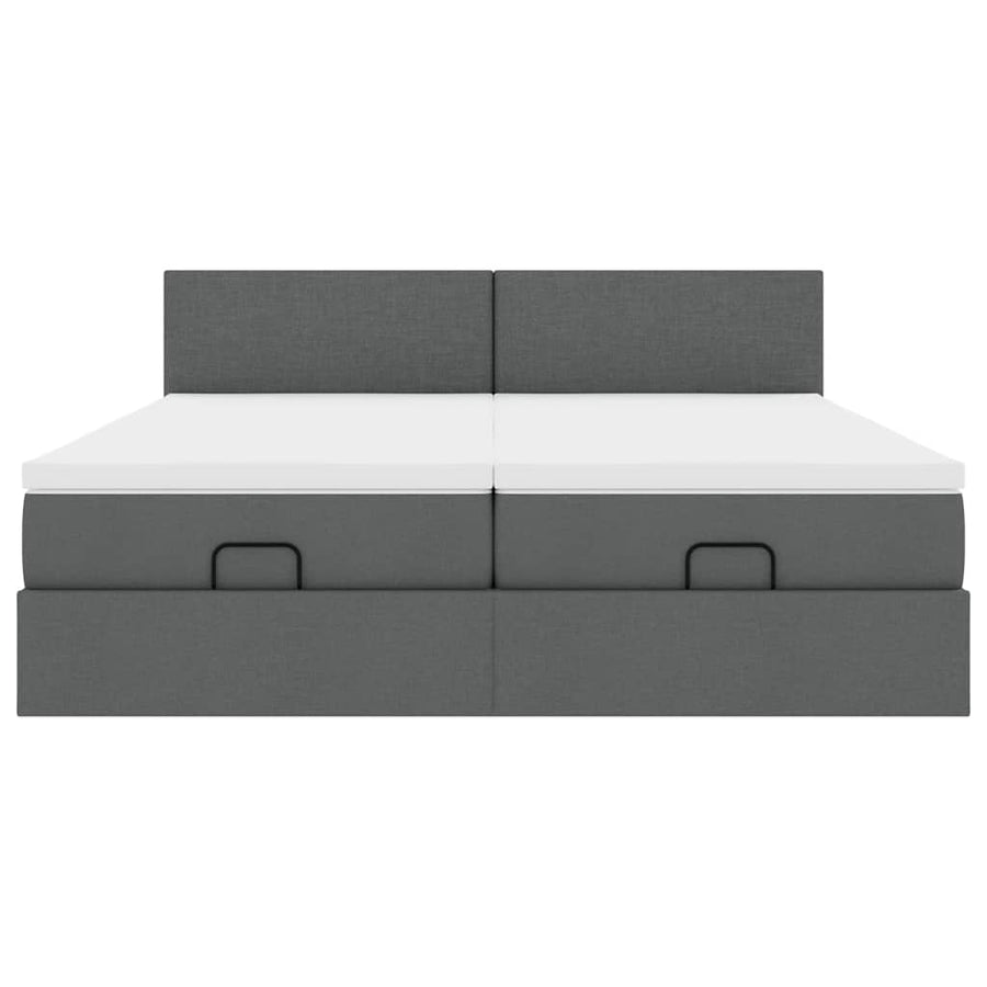 Ottoman bed met matrassen 180x200cm stof donkergrijs
