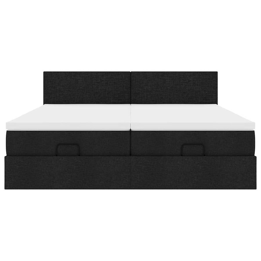 Ottoman bed met matrassen 180x200cm stof zwart