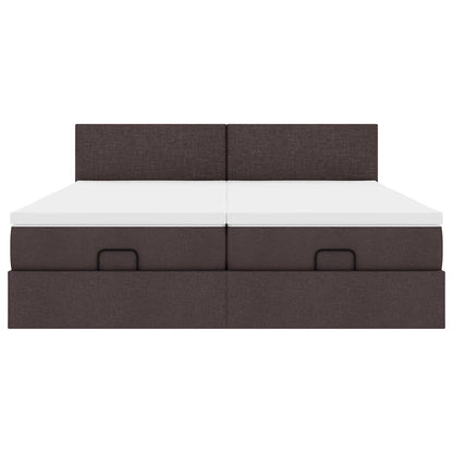 Ottoman bed met matrassen 180x200cm stof donkerbruin