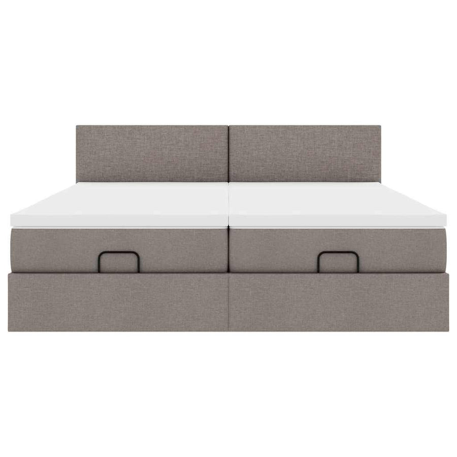 Ottoman bed met matrassen 180x200cm stof taupe