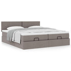 Ottoman bed with mattresses 180x200cm fabric taupe