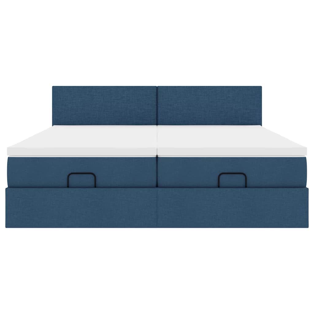Ottoman bed met matrassen 180x200cm stof blauw