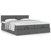 Ottoman bed 200x200 cm donkergrijs met opbergruimte