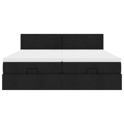 Ottoman bed met matrassen 200x200cm stof zwart