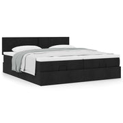 Ottoman bed 200x200 cm stof zwart