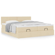 Ottomaans bed met opbergruimte 200x200 cm crèmekleurig