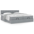 Ottoman bed 160x200 cm lichtgrijs met opbergruimte
