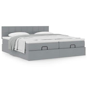 Ottoman bed 160x200 cm lichtgrijs met opbergruimte