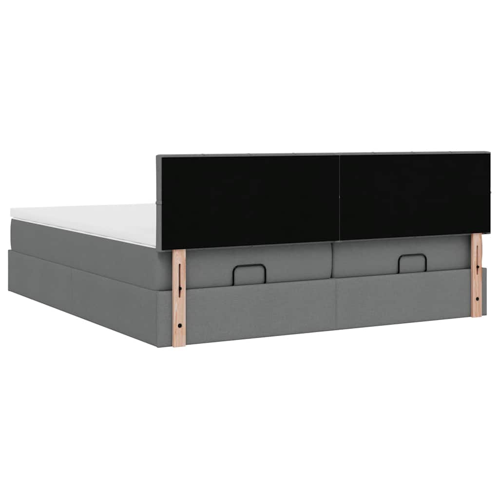 Ottoman bed met matrassen 160x200cm stof donkergrijs