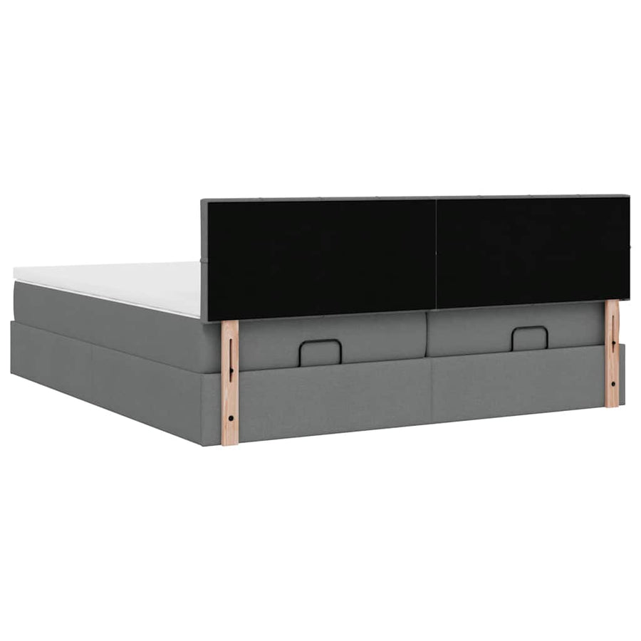 Ottoman bed met matrassen 160x200cm stof donkergrijs