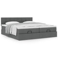 Ottoman bed met matrassen 160x200cm stof donkergrijs