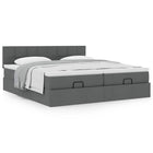 Ottoman bed with mattresses 160x200cm fabric dark grey