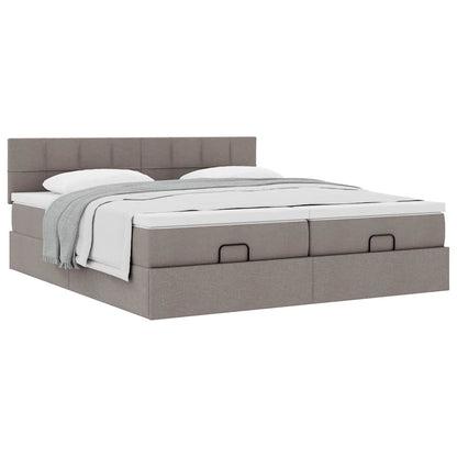 Ottoman bed met matrassen 160x200cm stof taupe