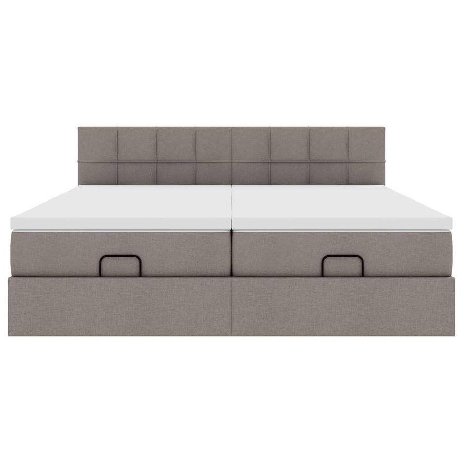 Ottoman bed met matrassen 160x200cm stof taupe
